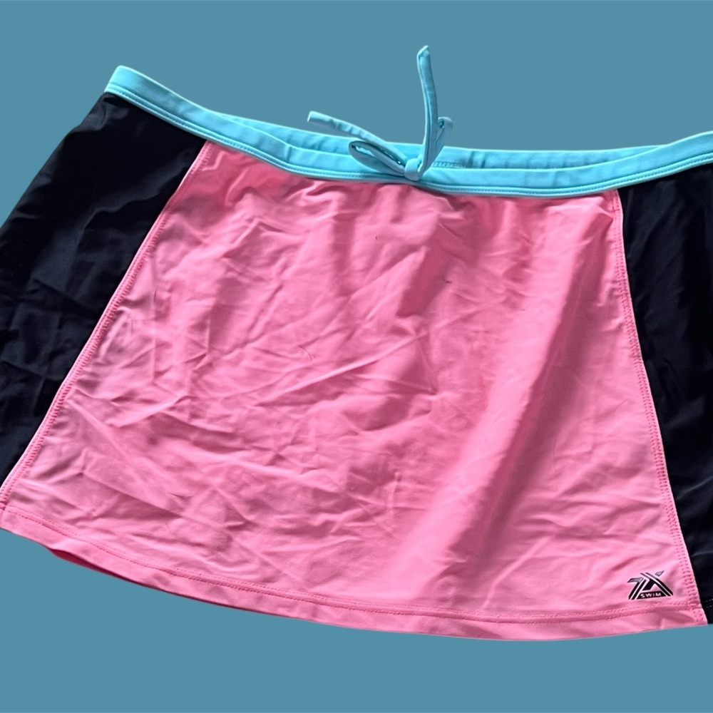 Kids Swim Coverup Skirt - Pink and Black #481